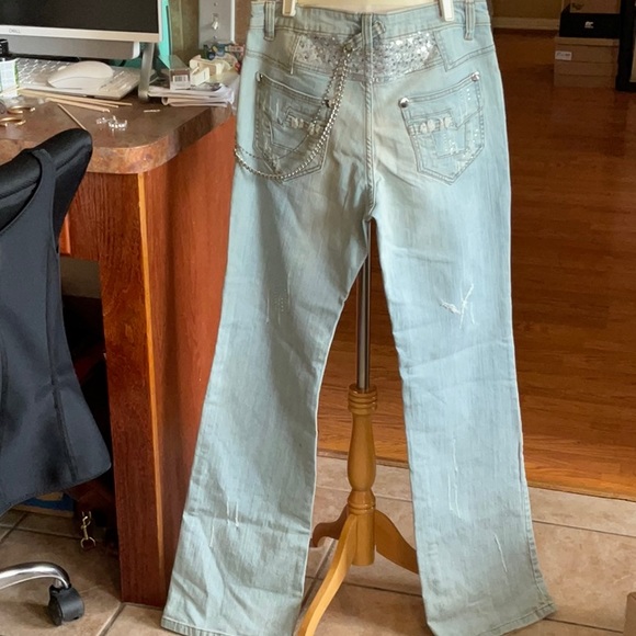 King Ranch Shop STYLE New York Paris Embellished Jeans Size 4, NWT - Picture 6 of 16